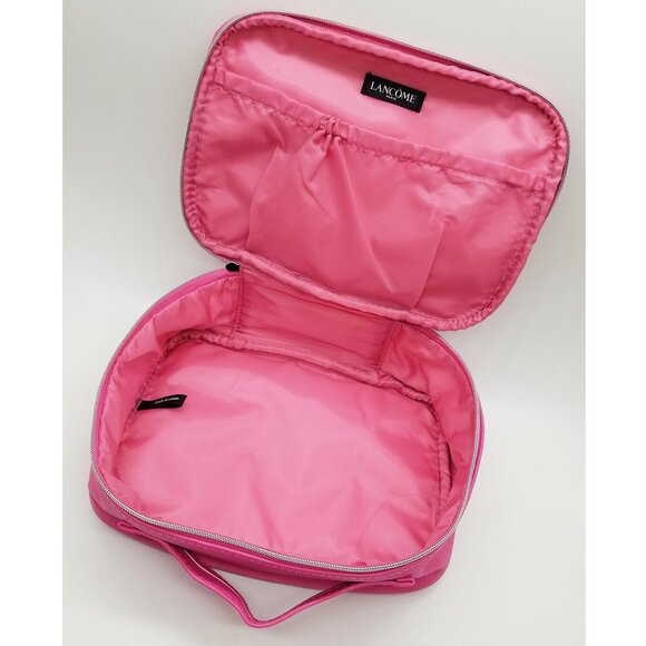 NEW Lancome Pink Cosmetics Makeup Bag Limited Edition 9.5"x7"x3" Travel Barbie - Picture 15 of 16